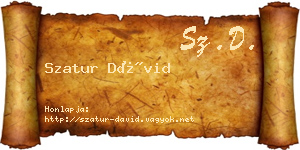 Szatur Dávid névjegykártya