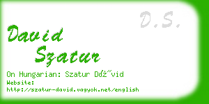 david szatur business card